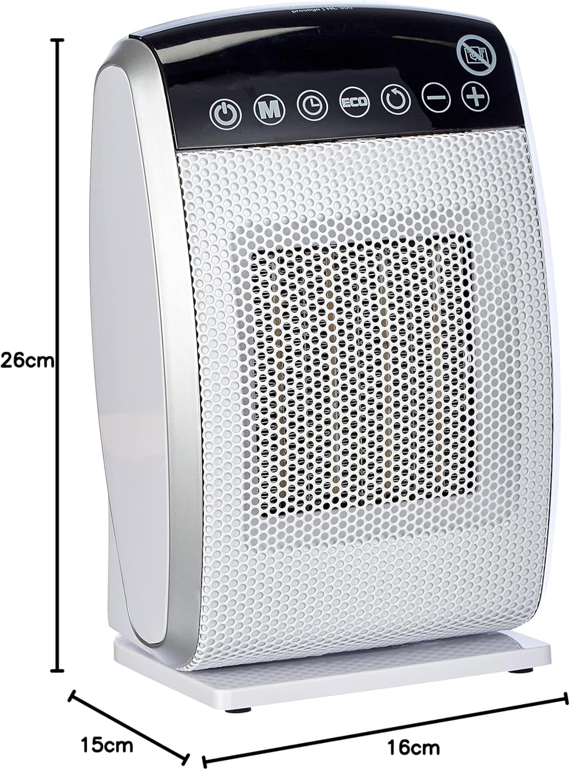 Fakir - Termoventilatore ceramico Prestige HL 300, 1 pezzo, bianco super lucido/Argento, 6257006