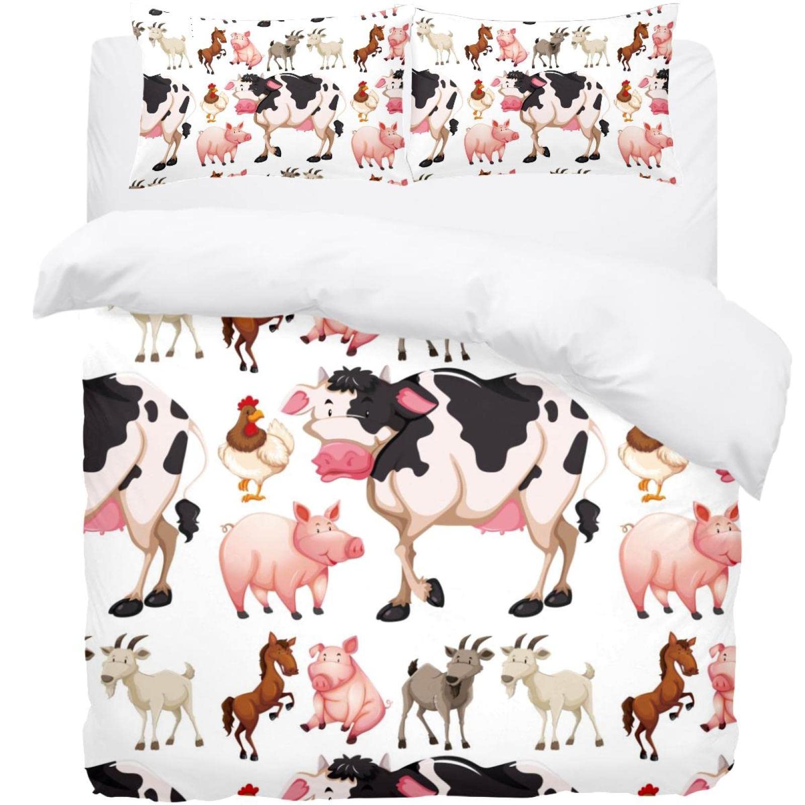 Parure de lit simple animaux pour résoudre le stress du coucher grâce à une housse de couette douce