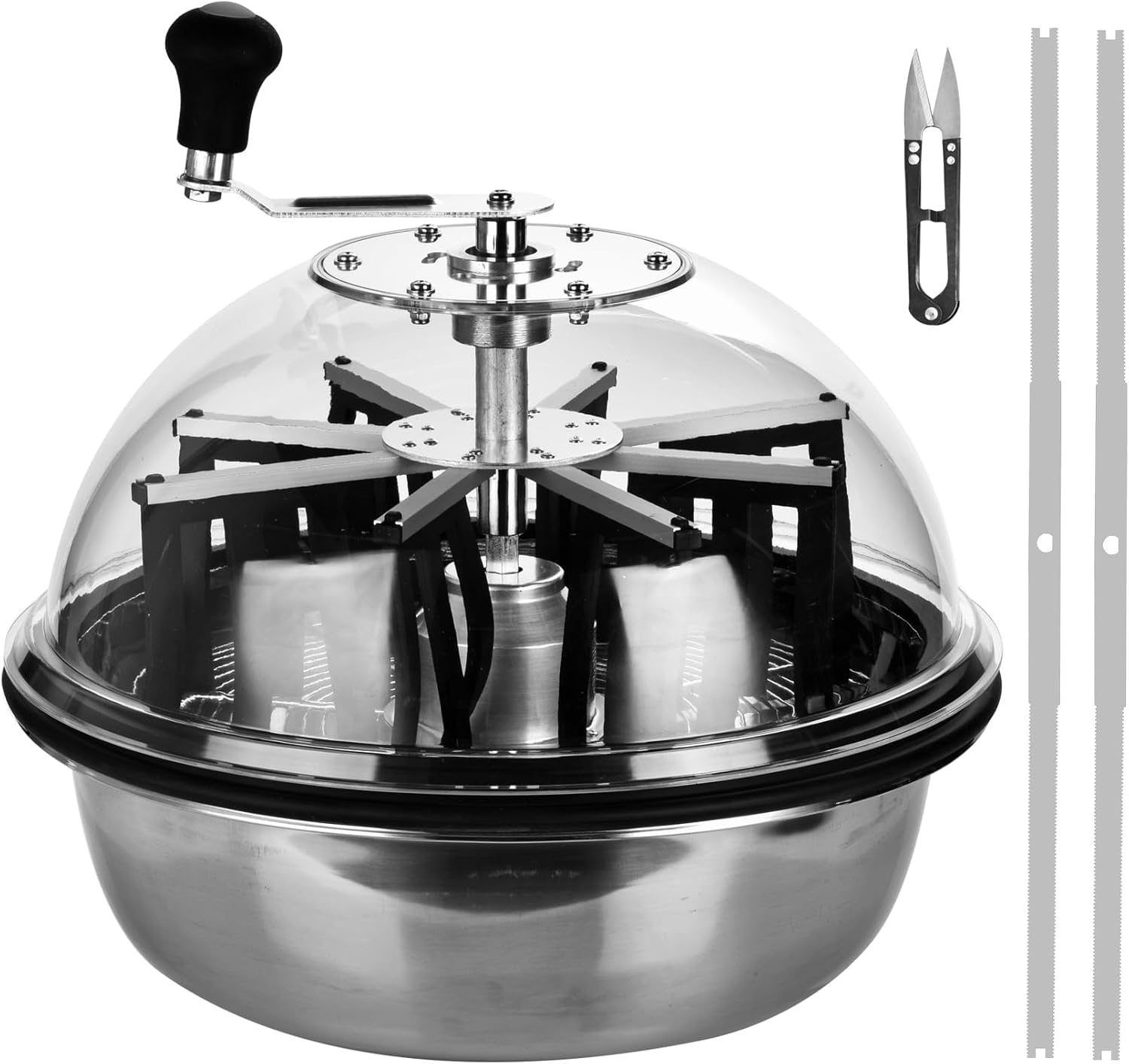 Máquina recortadora de cuenco de hoja de brote de 13 pulgadas con corte giratorio trenzado, engranajes mejorados, cuchillas afiladas de acero inoxidable, cúpula de visibilidad transparente para brotes