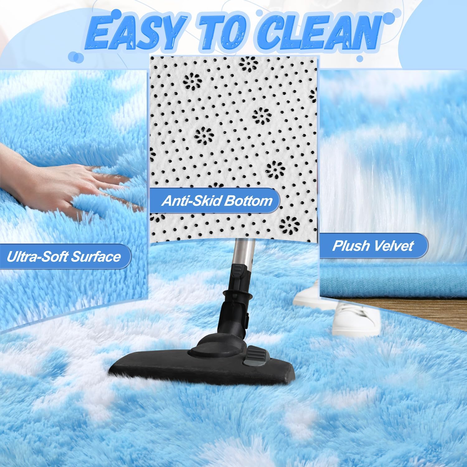 Frozen Princess Tent Rug, 4x4.6Ft Hexagon Fluffy Area Rug for Girls Room, Shag Plush Soft Carpet for Play Tent, Cute Frozen Mat for Princess Room Decor