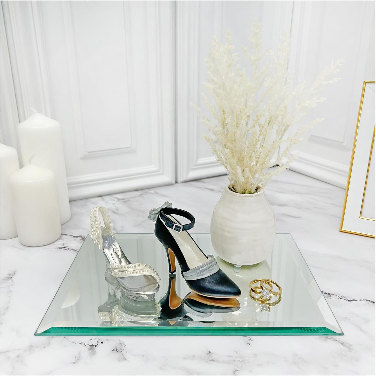 Plymor 6" x 8" Rectangle, 5mm Thick Beveled Glass Mirror, Pack of 12