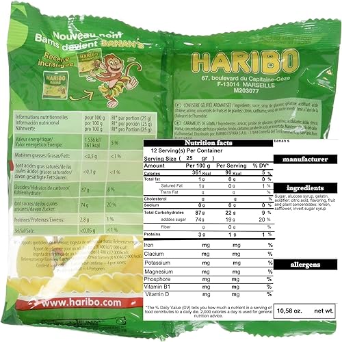 Miniatura 6 de Haribo BANANAS - Versión francesa