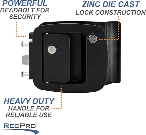 Miniatura 7 de RecPro Cerradura de puerta de entrada RV BP-12RV - Cerradura de seguridad de 2 pines para campistas y quintas ruedas