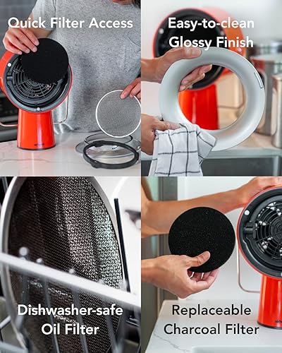 Miniatura 4 de AirHood Inalámbrico  El primer limpiador de aire de cocina portátil del mundo con 5 filtros de carbón activado y filtro de aceite de acero