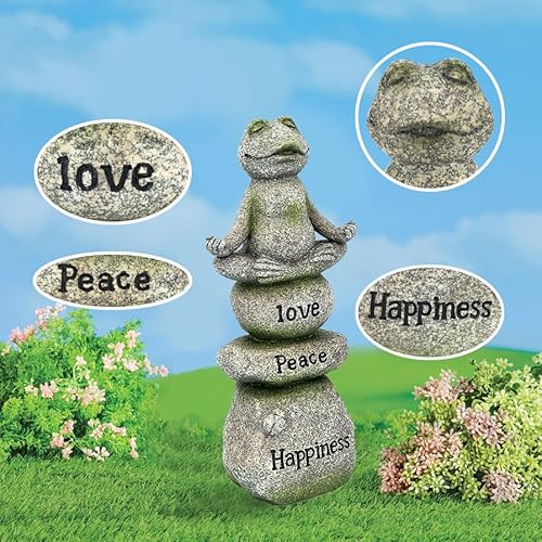 Qzhdk Meditating Zen Yoga Frog Figurine Garden Statue Gift, Christmas Decor, Indoor, Outdoor Garden Sculpture For Home, Patio, Yard Or Lawn, 3.54"X2.95"X9.84" #TOP6
