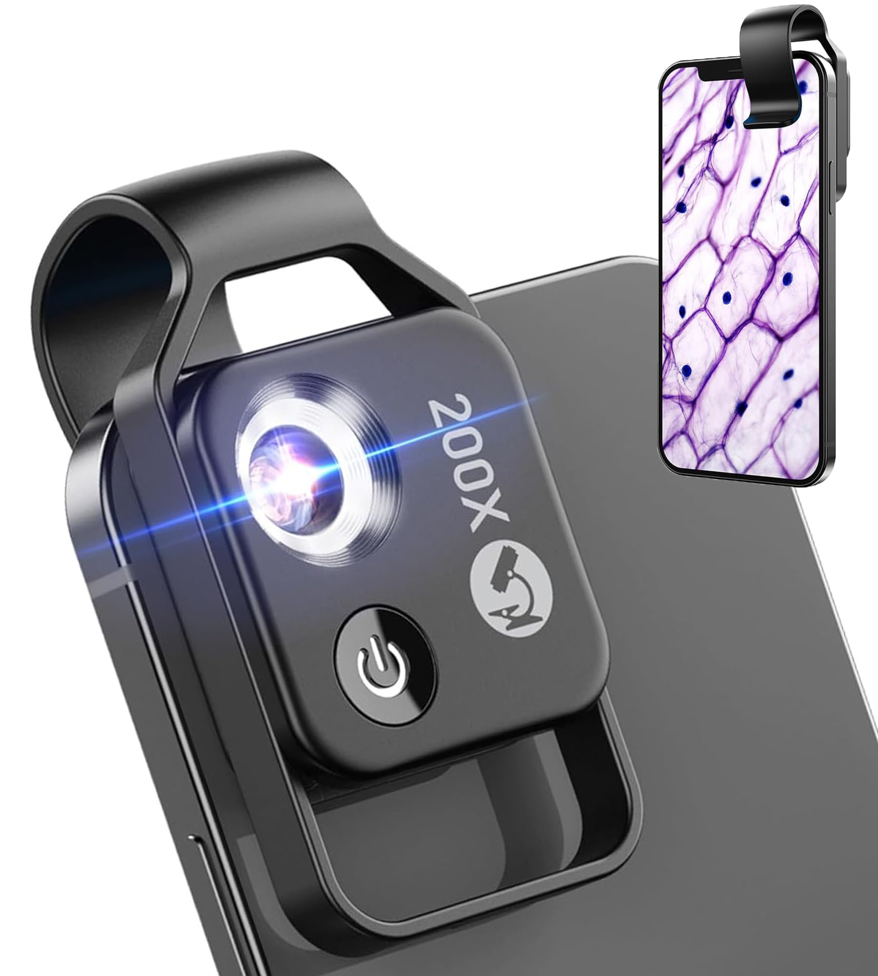 顕微鏡 スマホに挟む顕微鏡 200倍拡大 操作簡単 APP不要 ミニ顕微鏡 簡易顕微鏡 小学生 子供用 初心者も使えるハンディ―顕微鏡 マイクロスコープ 自由研究 デジタル顕微鏡 成人小学生へ楽しい誕生日プレゼント 日本語説明書付き