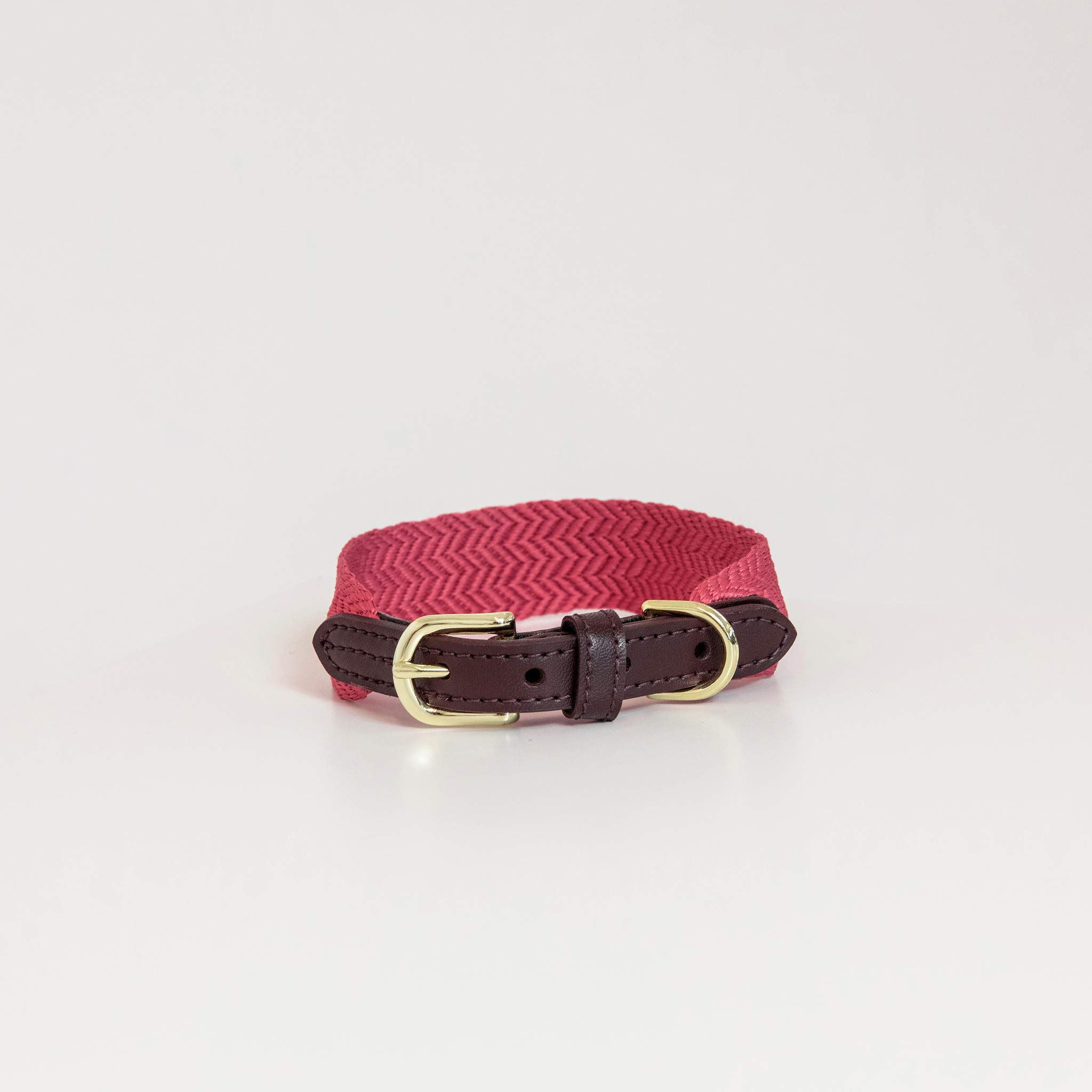 Collier pour chien en cuir rose résistant M/L contre les irritations de peau
