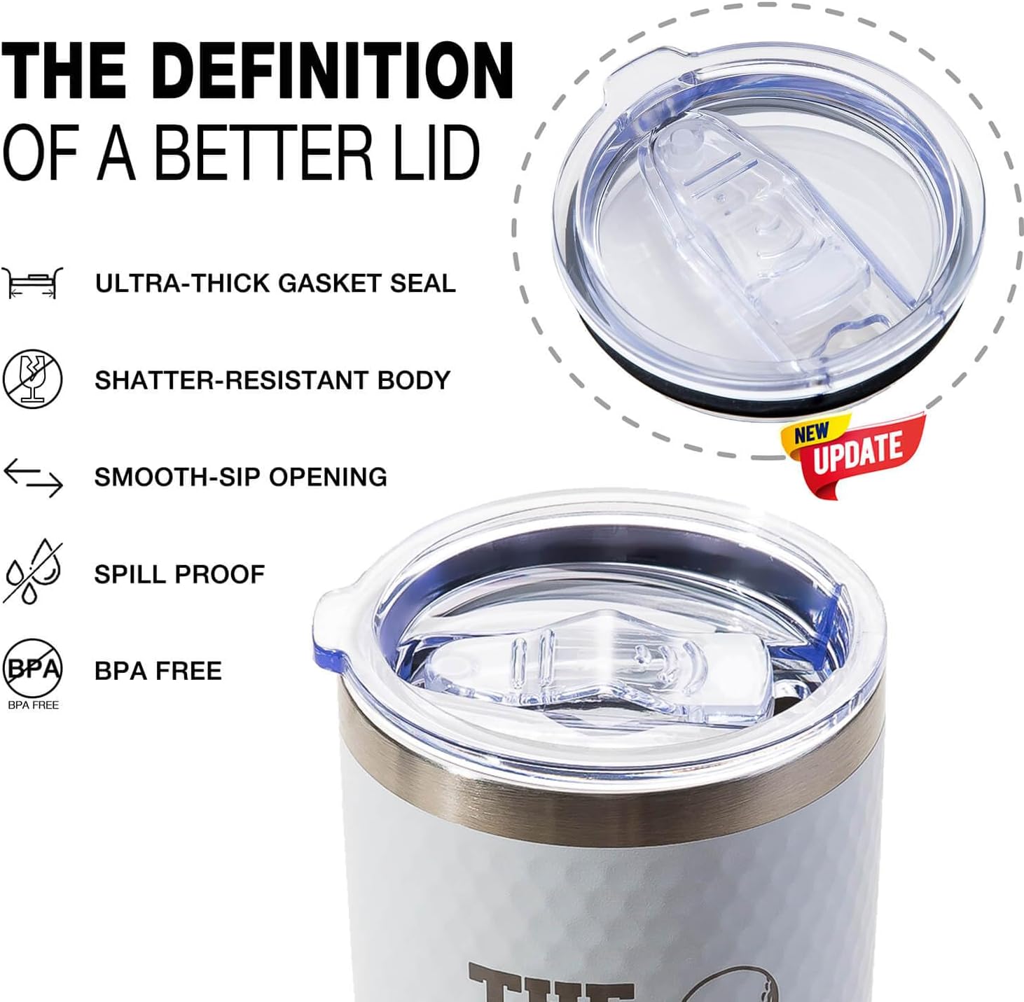 Gifts for Golfers - Funny Golf Ideas for Men Dad Husband Boyfriend Grandpa - 20oz Insulated Stainless Steel Golf Coffee Travel Mug Tumbler Cup - Birthday Valentine Fathers Day White Elephant Christmas - Image 6