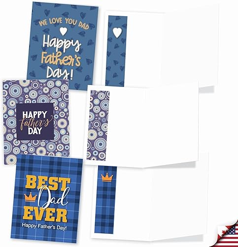 Miniatura 10 de The Best Card Company Juego de 20 tarjetas de notas para el Día del Padre, 4 x 5.12 pulgadas para papá, papá, papá, padrastros (10 diseños, 2 de