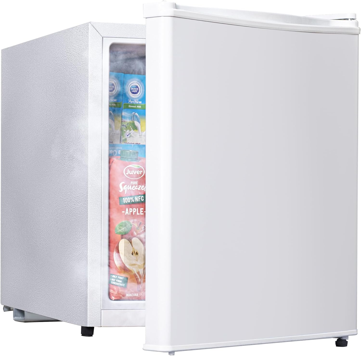 1.7 Cu.Ft Mini Fridge with Freezer, Low Noise Compact Refrigerator, Adjustable Thermostat, Energy Saving, Stylish Small Fridge for Bedroom, Office, Dorm, Hotel. (Stylish White)