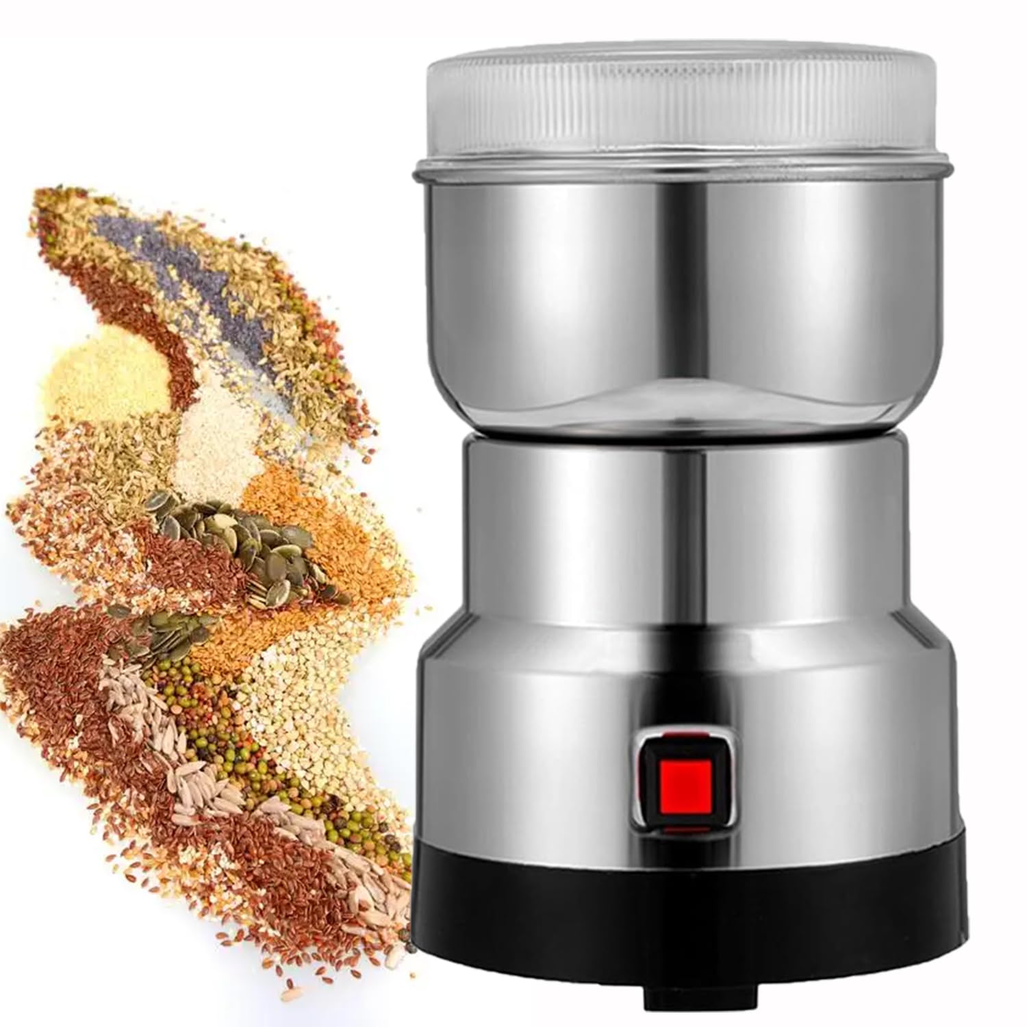 Mini Molino De Granos, Máquina Trituradora Eléctrica De 550 W, con Cuchilla De Acero De Cuatro Hojas, Capacidad De 50 G a 150 G, para Trigo, Maíz, Arroz, Pimienta, Hierbas, Café En Grano