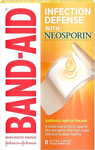 Miniatura 1 de Band-Aid Vendajes adhesivos de marca para defensa de infecciones con ungüento antibiótico de neosporina, para cuidado de heridas y primeros