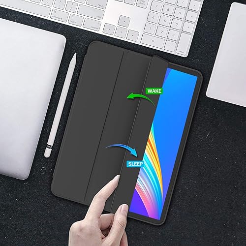 Miniatura 6 de Funda iMieet para iPad Pro 12.9 (5th Gen) con portalápiz, cargasincronización de segundo lápiz, soporte triple, funda inteligente con base de TPU
