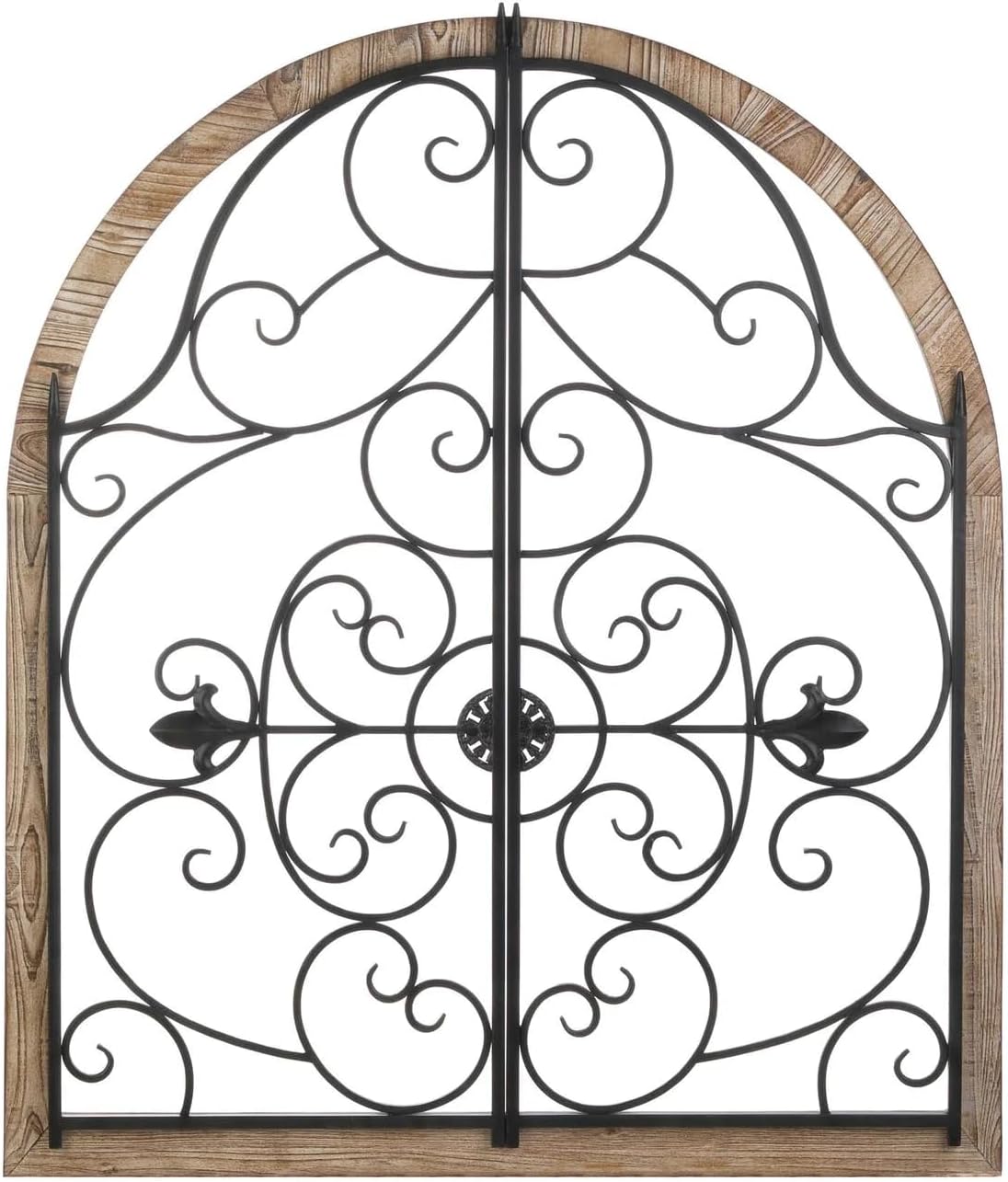 Arched Wood and Iron Wall Decor 30x1x35