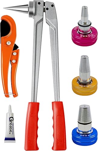 UTZIKO Kit de herramientas manuales PEX para expansores de tubería con cabezales de expansión de 12", 34", 1" para expansión Uponor Propex cumple