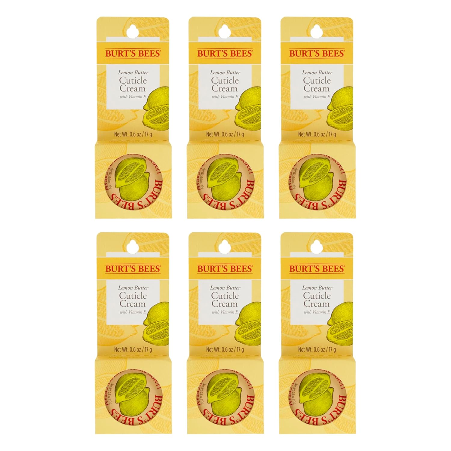 Burts Bees Lemon Butter Cuticle Cream Cuticle Cream Unisex 0.6 oz Pack of 6 Beauty