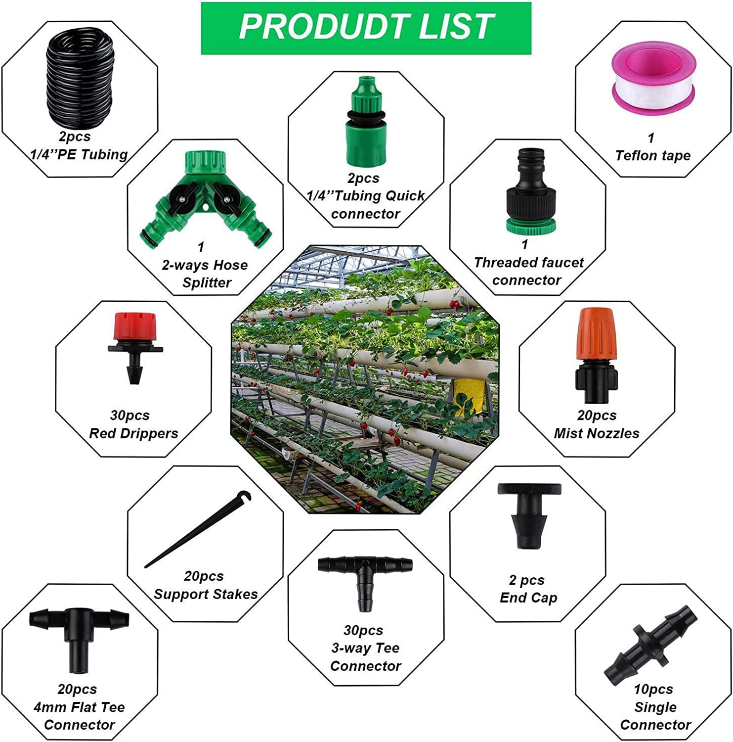 Kit d'irrigation goutte-à-goutte pour jardin