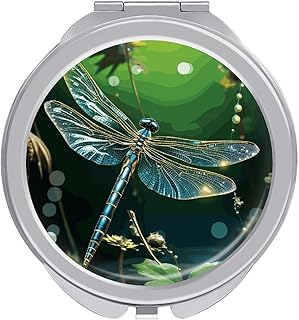Dragonfly Green Travel Makeup Mirror 1x/2x Ma...