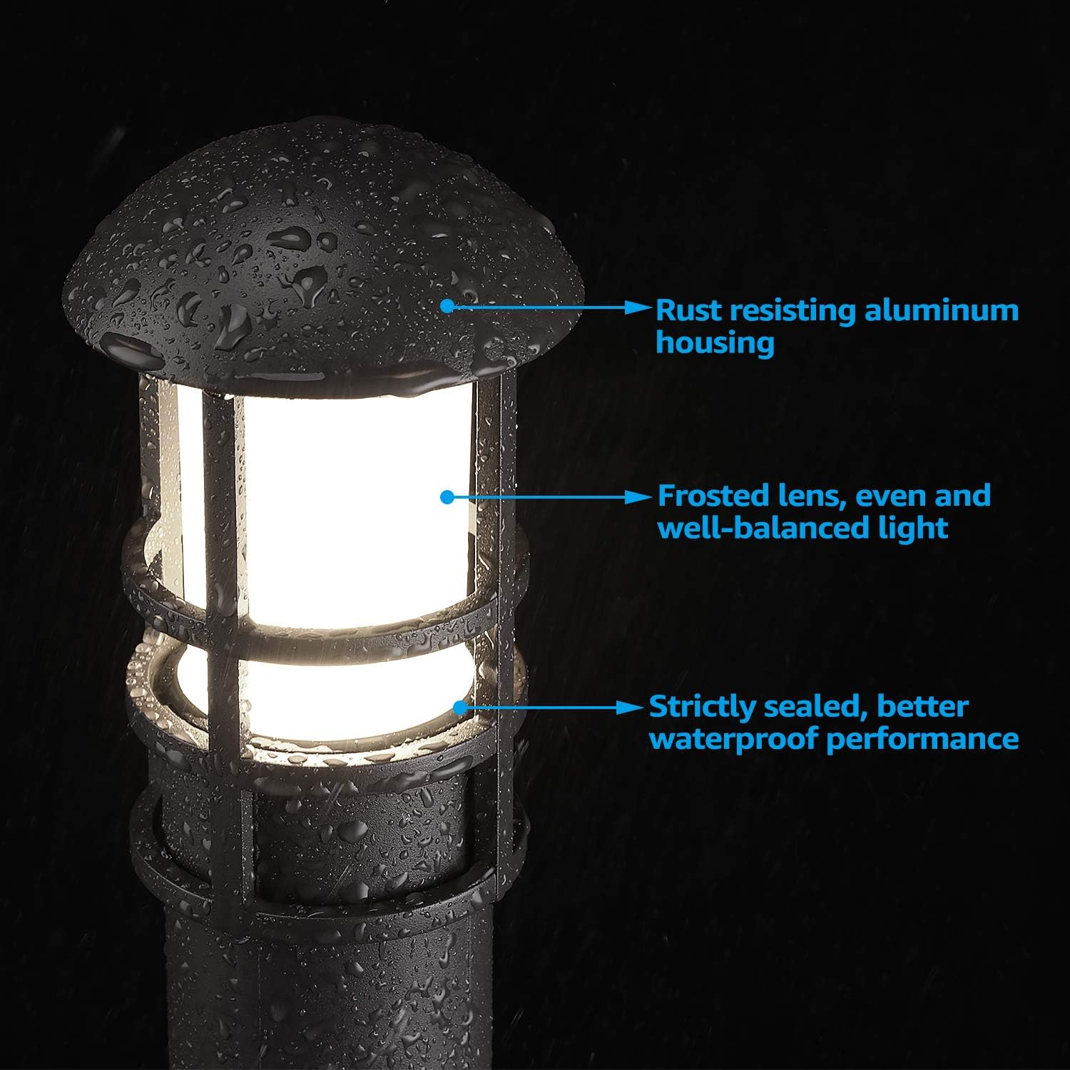LEONLITE 12-Pack LED Landscape Pathway Light, 3W (18W Eqv.), AC/DC 12V Low Voltage Path Lighting, IP65 Waterproof, Non-Dimmable, ETL Listed, Bronze Aluminum Housing, 4000K Cool White - - 