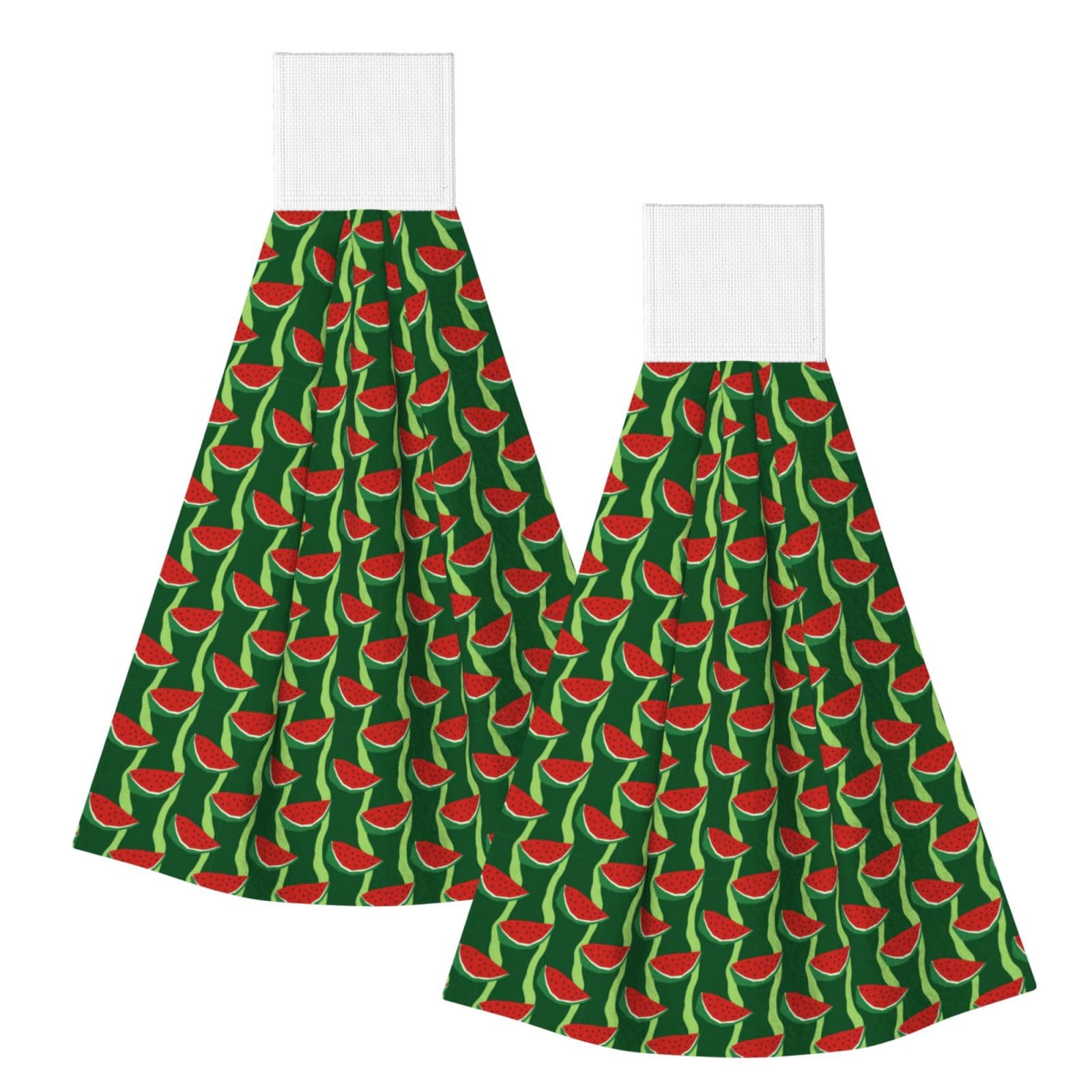 Noble Ren Watermelon Fruits Hand Towel Hanging Kitchen Towel Velcro Dry Towel Highly Absorbent Suitable For Bathroom/Living Room/Toilet