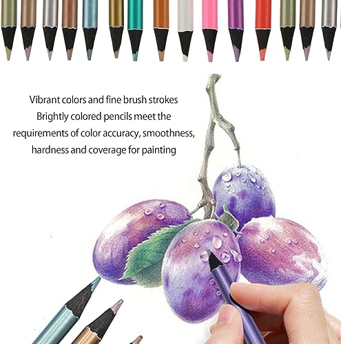 Miniatura 6 de Lápices de colores, 24 colores pintados a mano, lápices de dibujo, lápices de bocetos para manualidades, pintura, bocetos, diseño, álbumes de