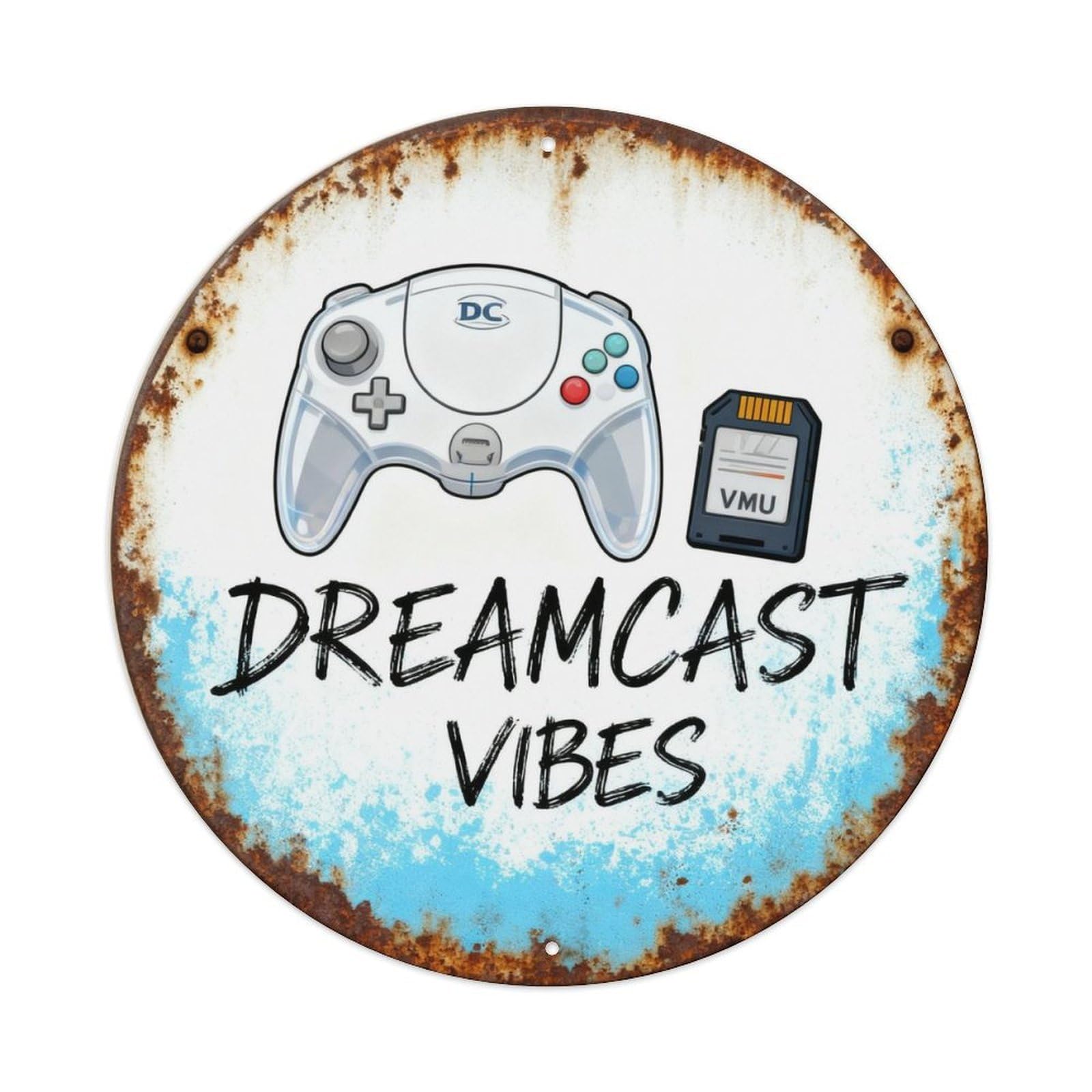 90s Sega Dreamcast Controller Retro Game Decor Metal Tin Sign Plaque