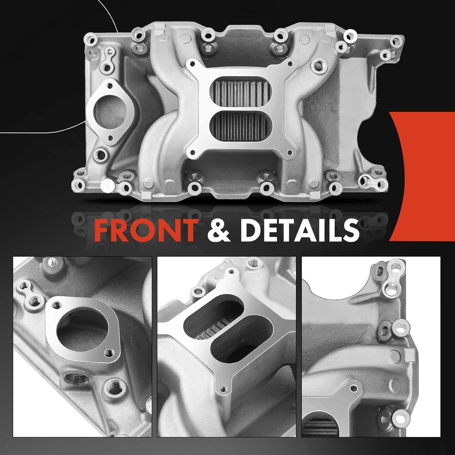 A-Premium Engine Aluminum Dual Plane Intake Manifold Compatible with Chrysler LA, Magnum, 318 340 360 8Cyl 5.2 5.9L, fits for Chrysler, Dodge, Plymouth & More Vehicles - 1967-2003, 1500-6500 RPM