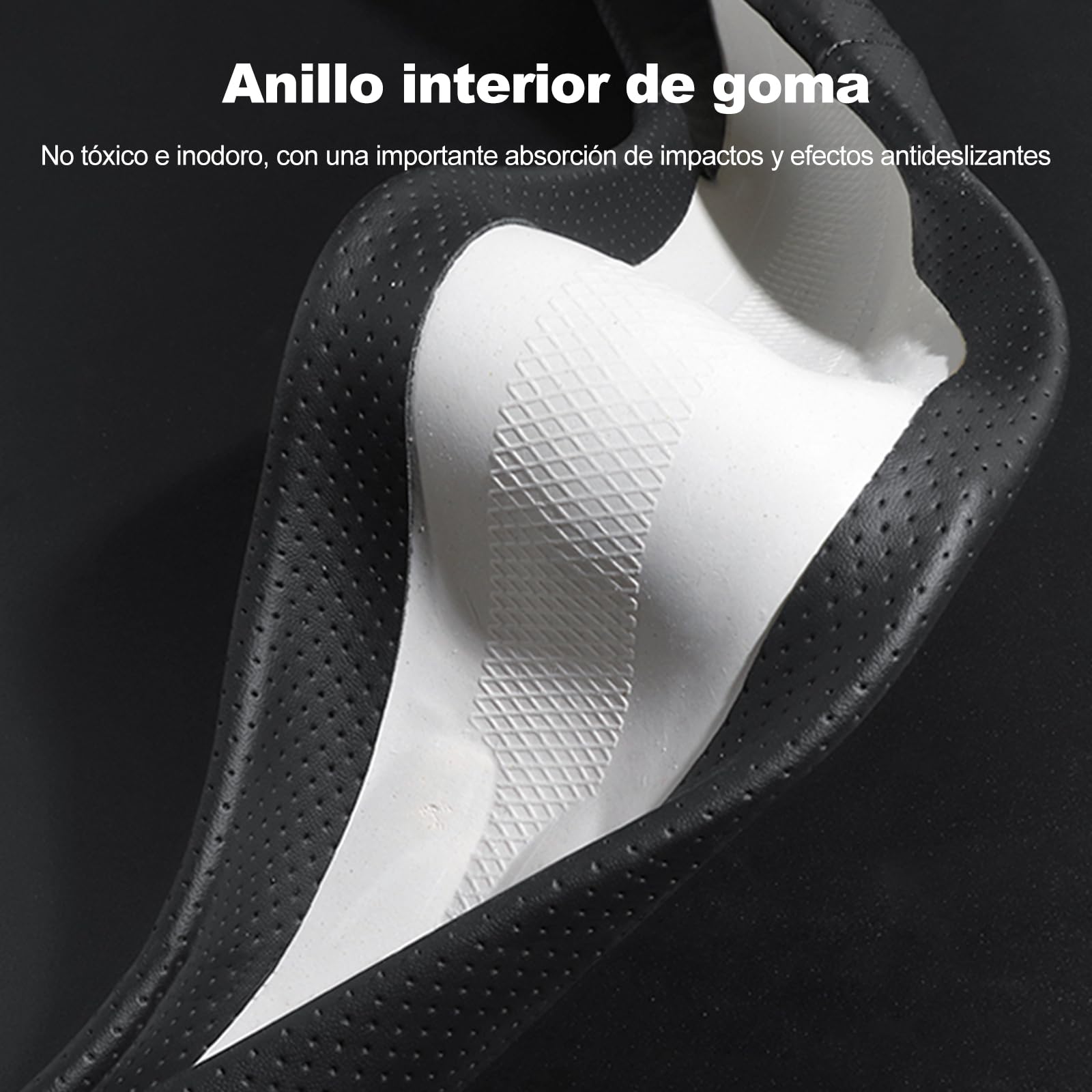 Ergocar Funda Volante Coche, Cuero De Microfibra con Agujeros De Aire y Antideslizante 38 Cm / 15 Pulgadas De Accesorios para Interiores De Automóviles para Hombres y Mujeres