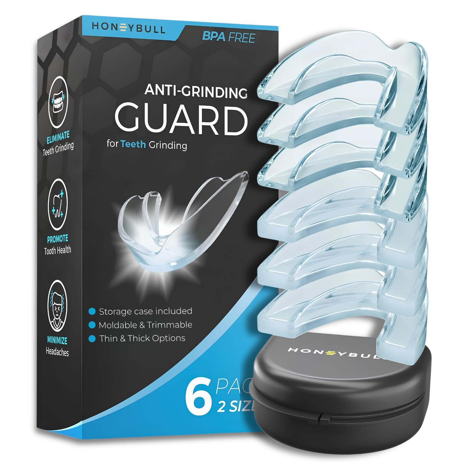 HONEYBULL Anti-Grinding Night Guard Set - teeth grinding guards | Mubboo