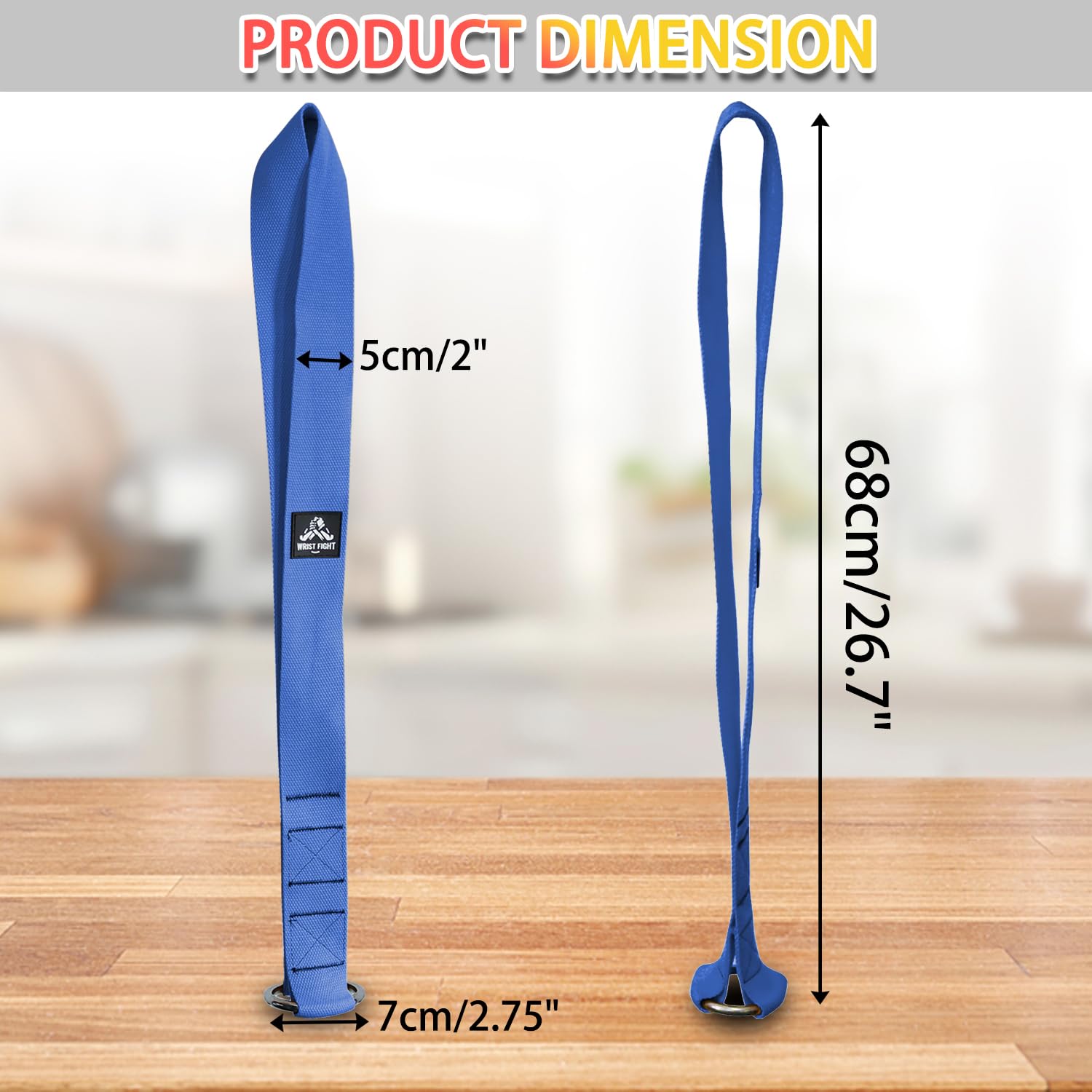 WRIST FIGHT Heavy-Duty Pronation Arm Wrestling Strap – Durable Training Loop for Weight Plate Exercises, Grip Strength, and Wrist Conditioning (Blue)