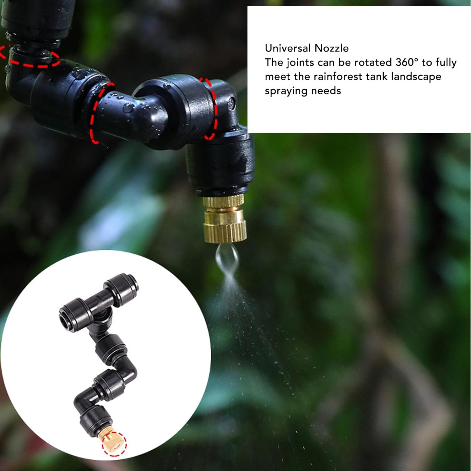 Yosoo Health Gear Reptile Humidifier, Reptile Misting Automatic Double Pump Color Screen Nozzle Spraying Misting System, Reptile Humidifier with Adjustable Spray Nozzles for Aquarium,