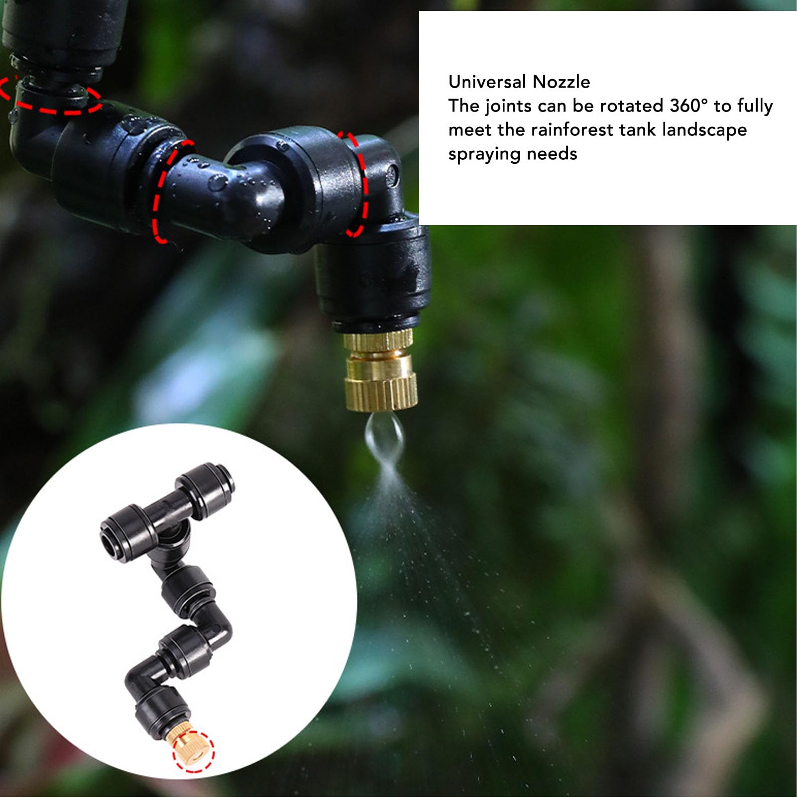 Humidificador de Reptiles Double Bomba Color Boquilla Ajustable Afirmar Automática Reptile para Acuario