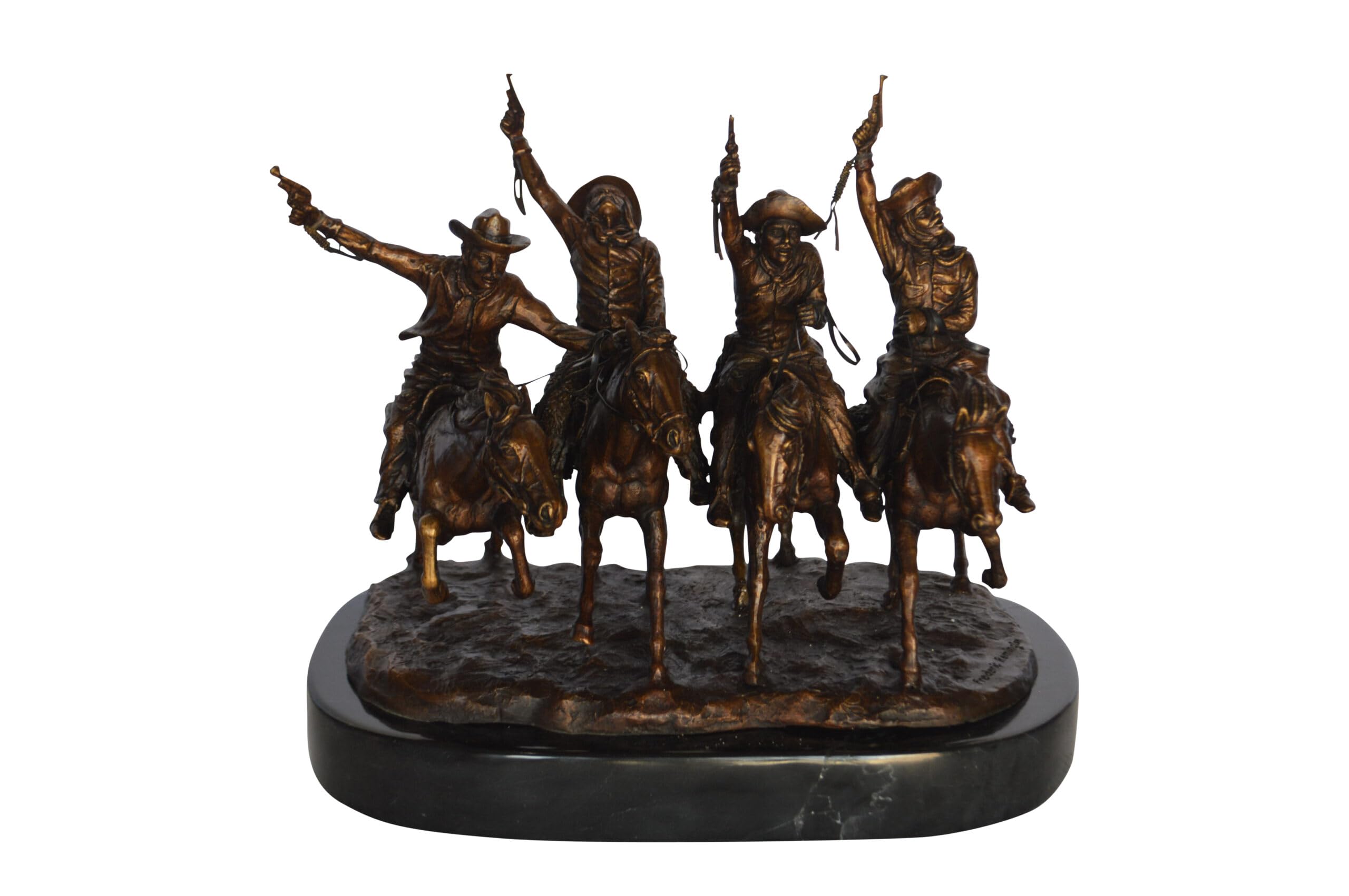 NIFAO Coming Thru The Rye Small Remington Replica Statue - Unique and Elegant Stunning Bronze Sculpture on Mounted Orrville Marble Base for Home &