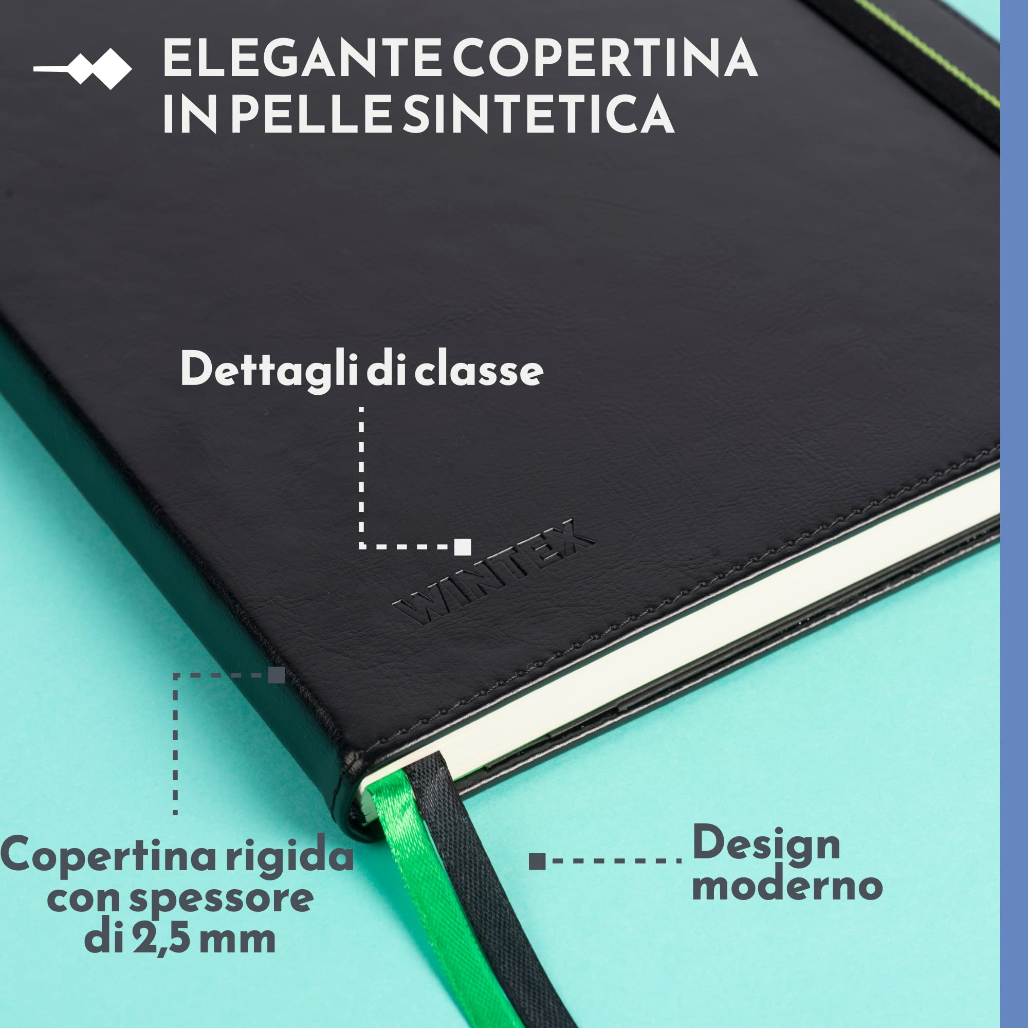 Taccuino A4 Con Indice Alfabetico - 96 Fogli A Quadretti, Copertina Rigida Blu - Perfetto Per Ufficio E Casa - Foto 11