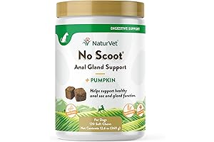NaturVet No Scoot Fiber Dog Treats: Enhanced Digestive Support for Healthy Anal...