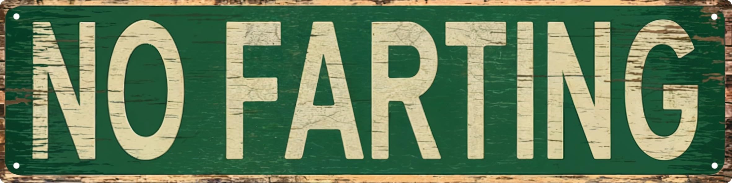 No Farting Metal Tin Sign 4x16 in Vintage Plaque Decor For Home Restaurant Bar Cafe Garage Decor Unique Gift for Humor Lovers