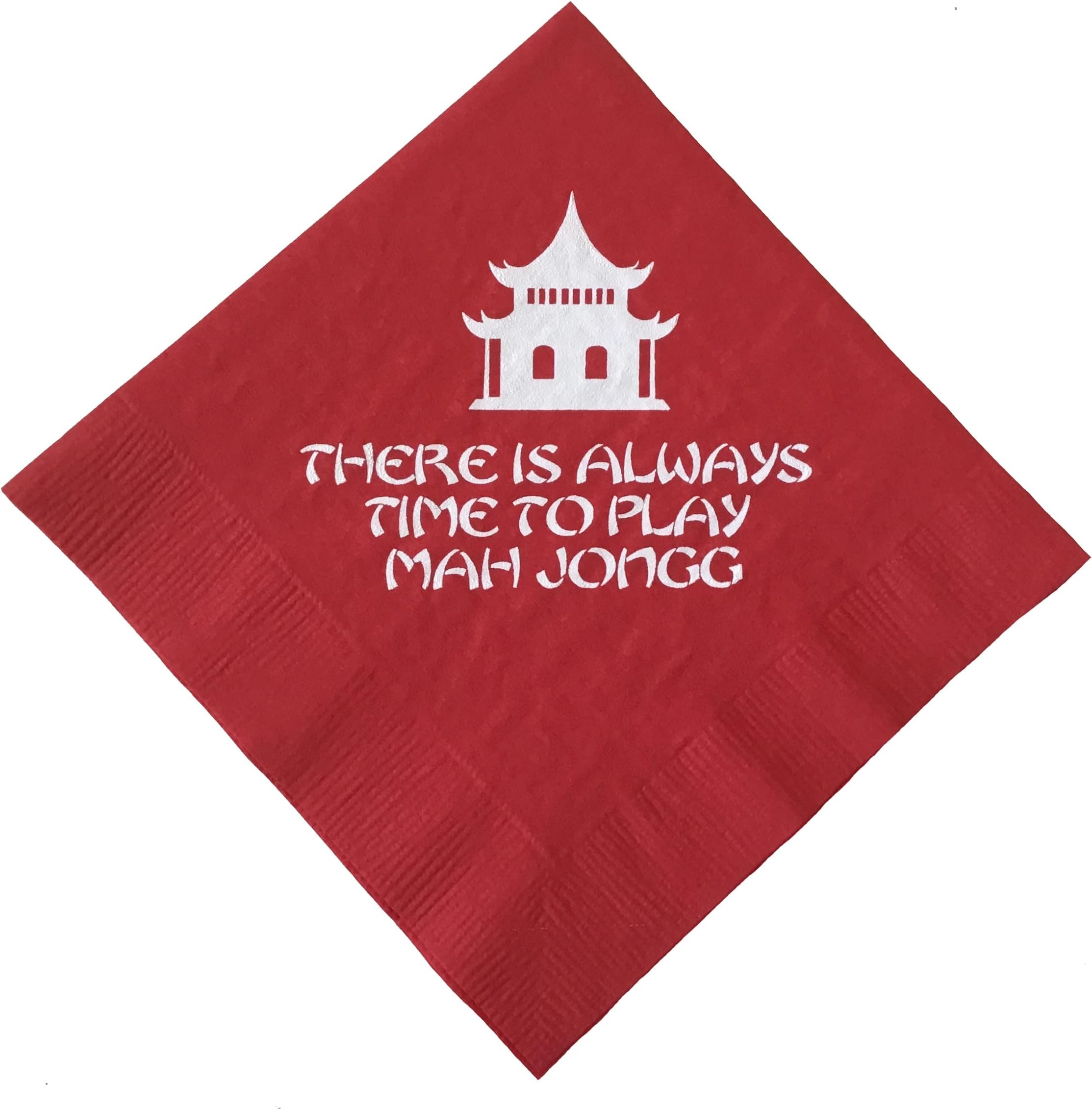 VOWFOO Mah Jongg Mahjong Cocktail Napkins 50Pcs Keep Calm And Mahjong On Paper