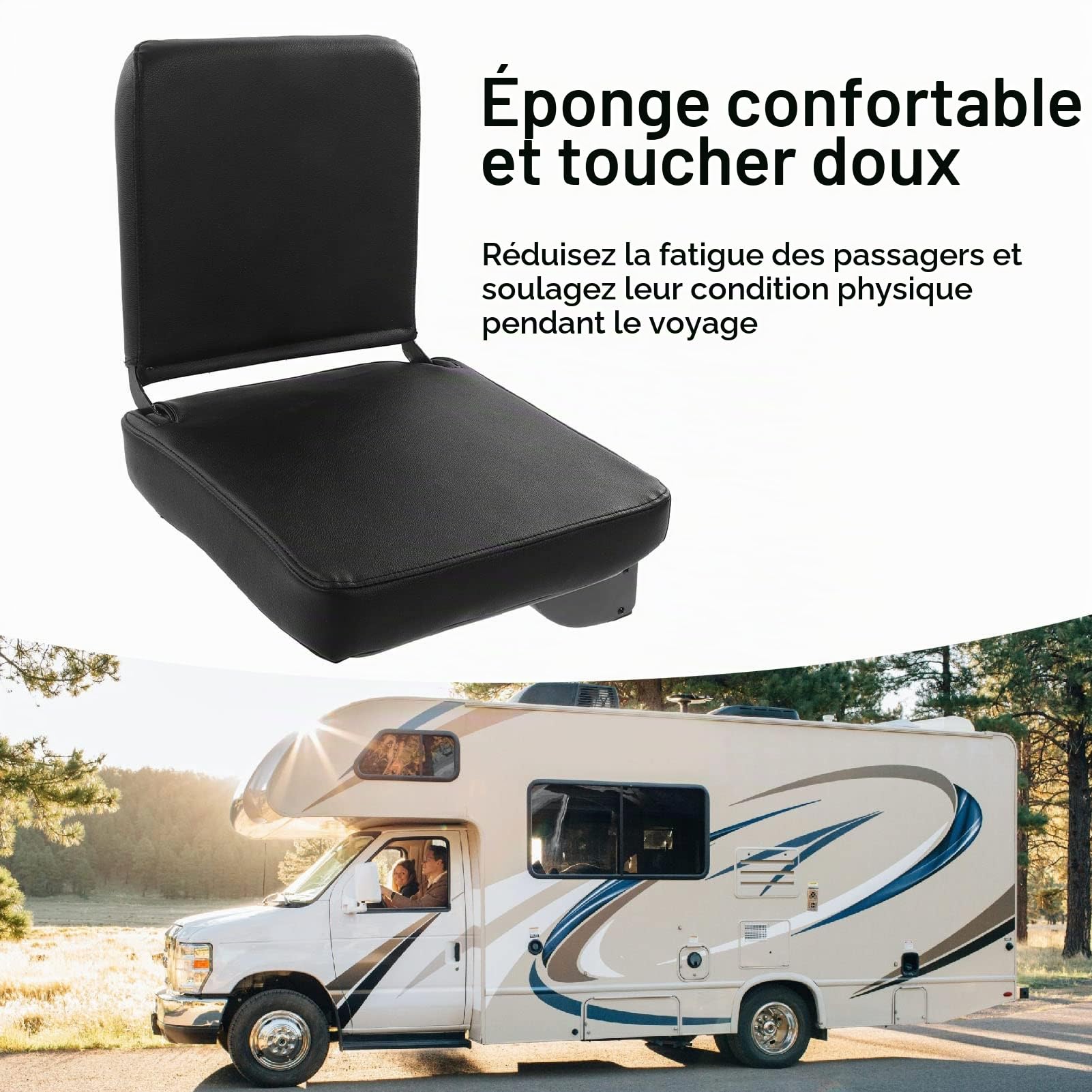 Chaise Rabattable Pliante, Siège de Rebond Automatique à Réduction de Fatigue Confortable et Robuste pour Camping-car de Camping-car de Bus