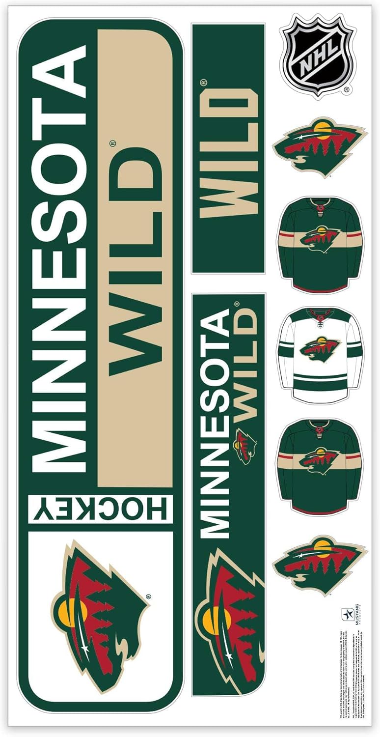 Sports Decor Minnesota Wild Repositionable Wall Decal Set - Street Signs