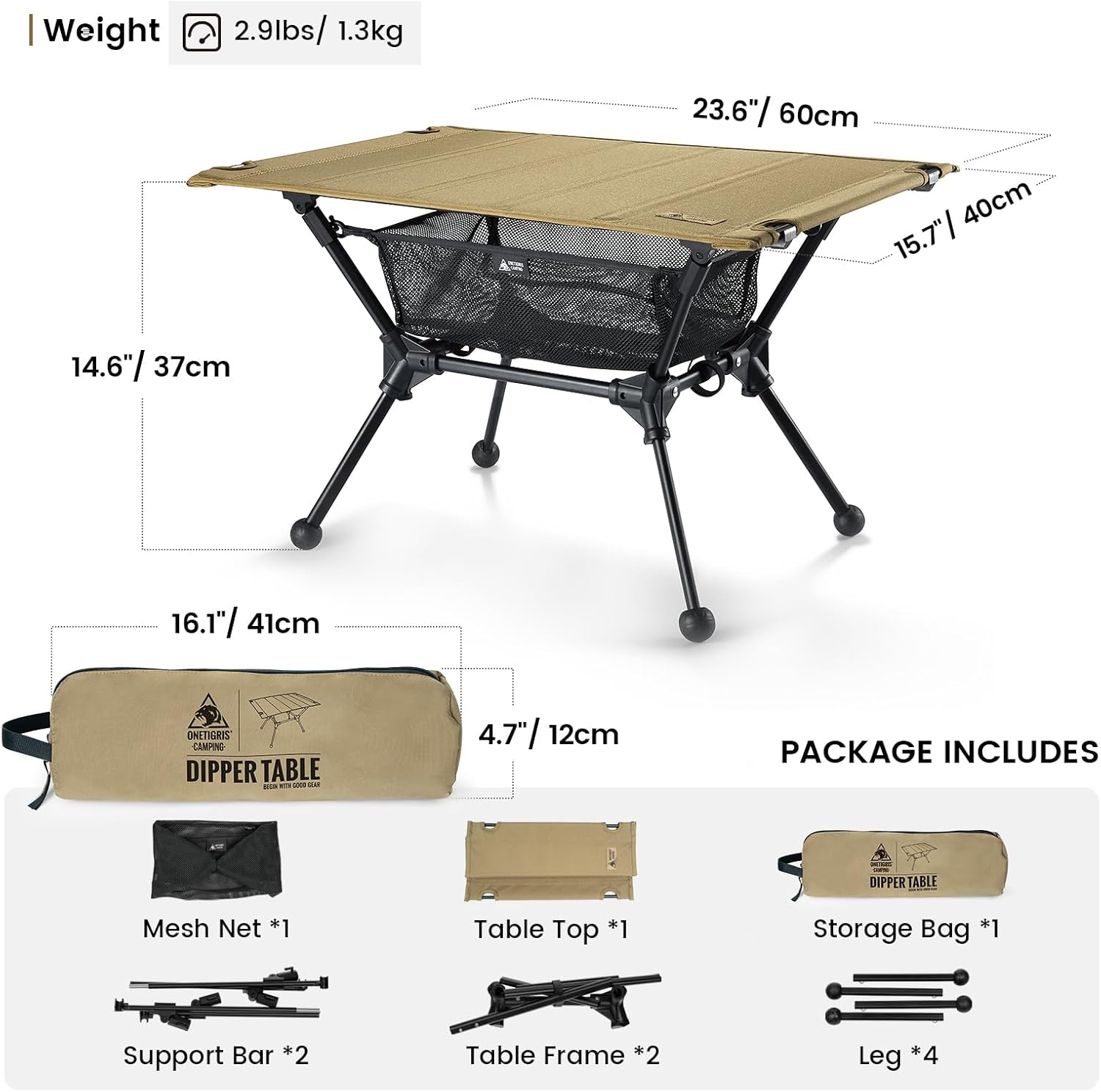 Dipper Cping Table, Lightweight Portable Folding Table with