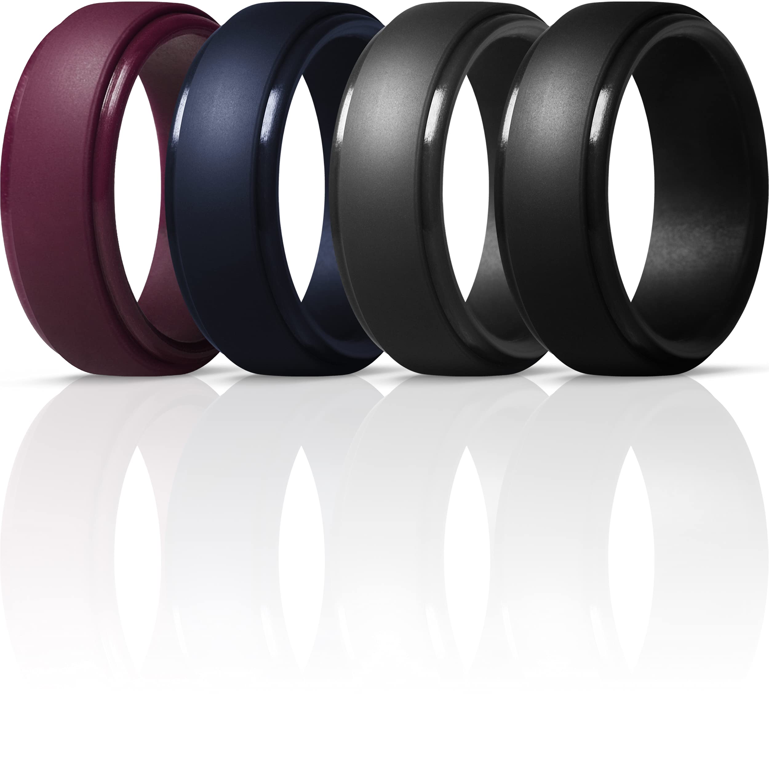 Men's Comfortable Silicone Wedding Bands For Active Wear For Men - 8mm ...