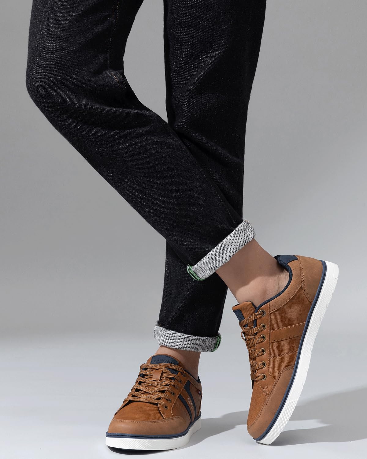 LANGDU Zapatos Hombre Vestir Casual Zapatillas Calzado Deportivas Running Sneakers Corriendo Zapatilla Tamaño41-46EU (43EU,Marrón 66)