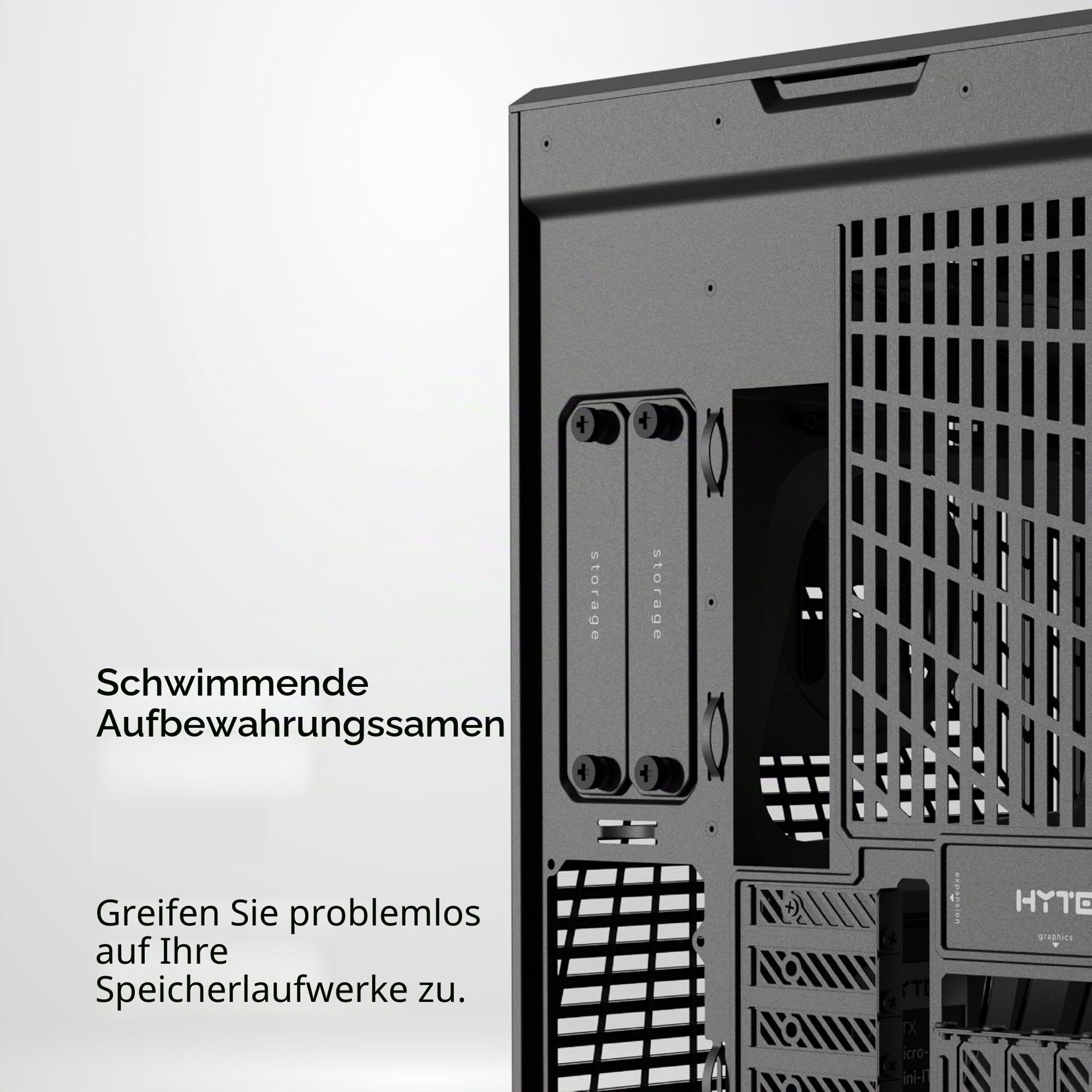 Hyte Y70 Touch Infinite Dual Chamber ATX Mid Tower Modernes ästhetisches Gehäuse mit integriertem 2,5K LCD-Touchscreen - Pitch Black