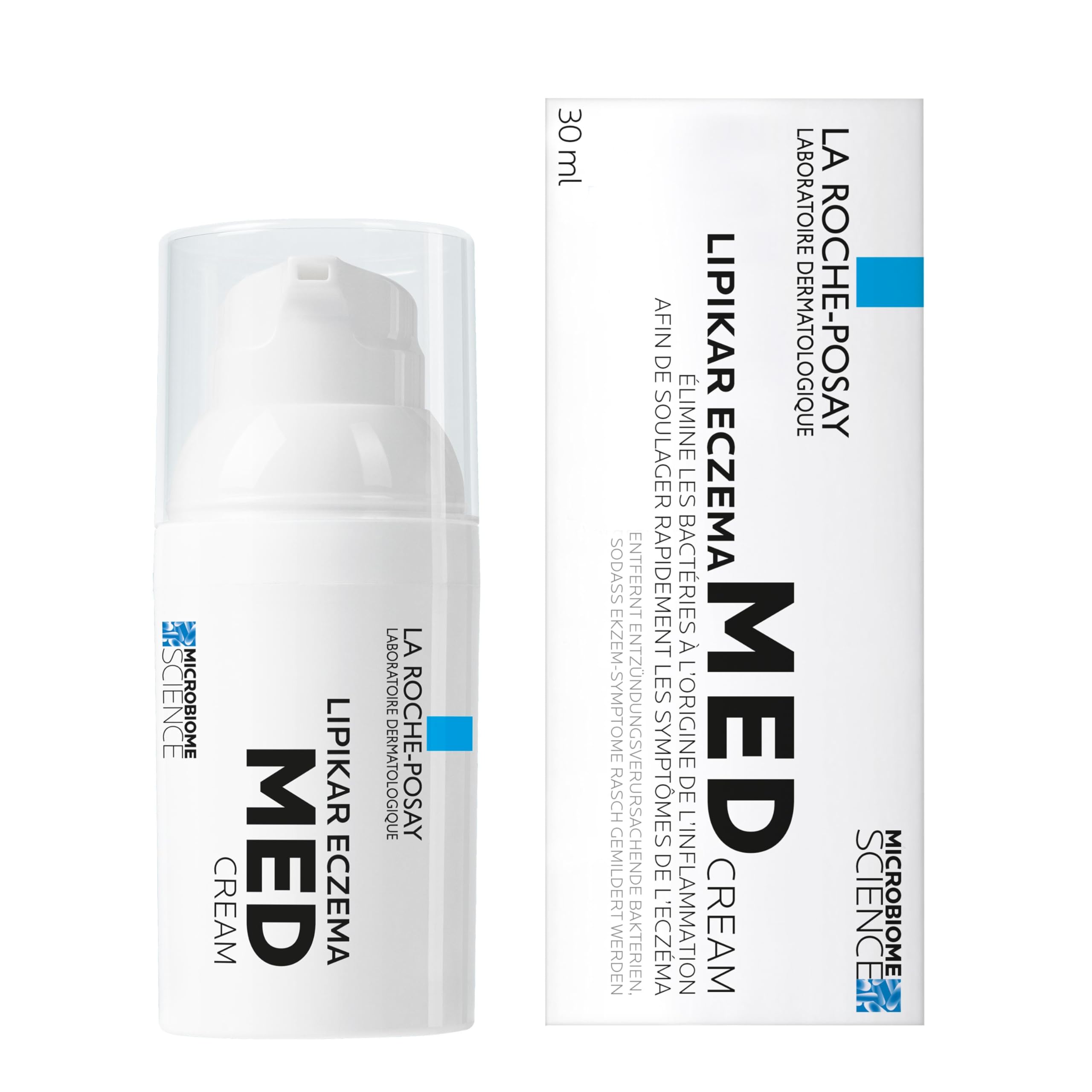 La Roche-Posay Lipikar Eczema Med, Akutcreme zur schnellen Milderung von Ekzem-Symptomen bei Neurodermitis, Unterstützung für das natürliche Mikrobiom der Haut, 30ml