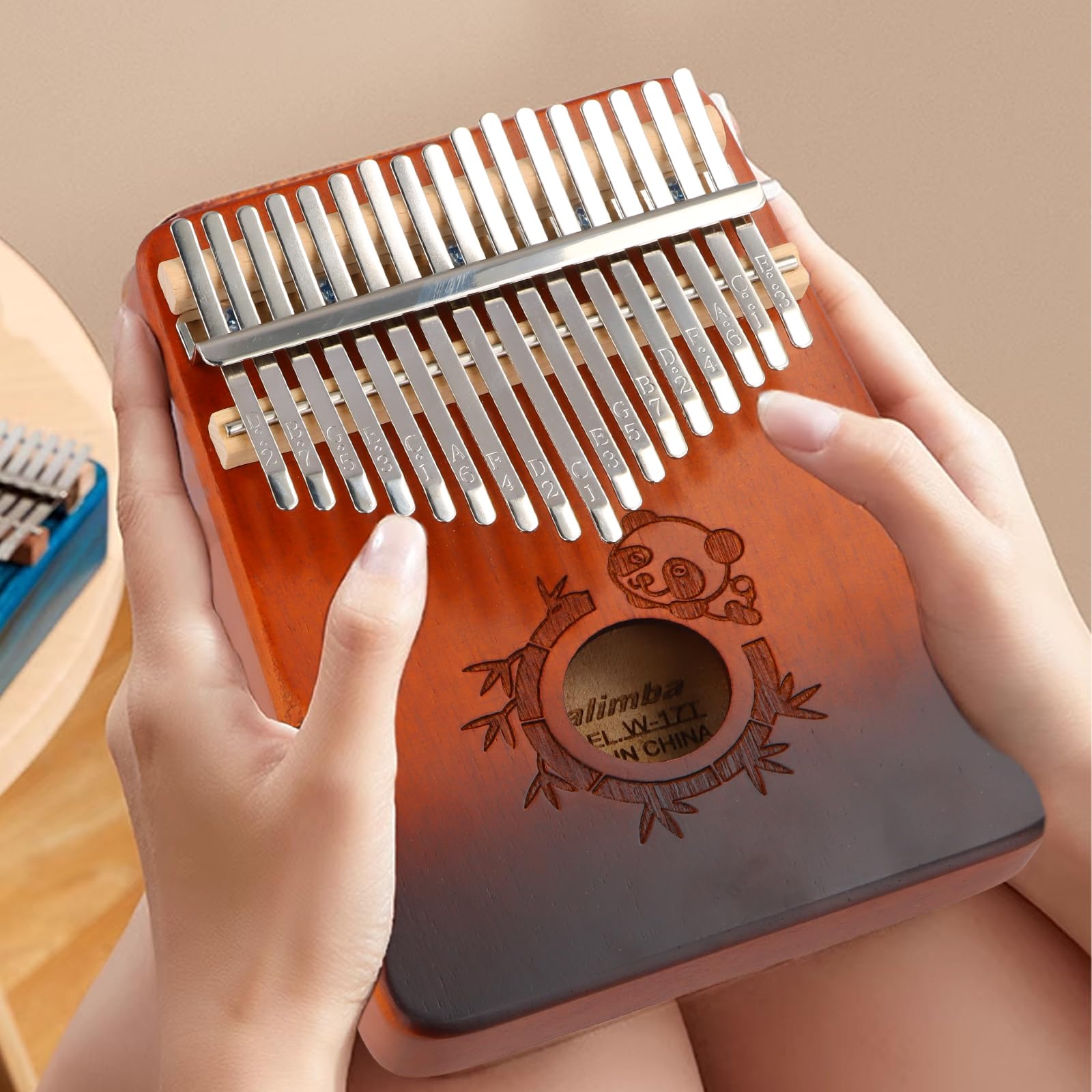 17 Tasti Thumb Piano, Kalimba Professionale, Portatile Mbira Pianoforte a Pollice, Kalimba Strumento Musicale con Borsa, Pianoforte a Dita in Mogano per Bambini Adulti Principianti Professionisti (C)