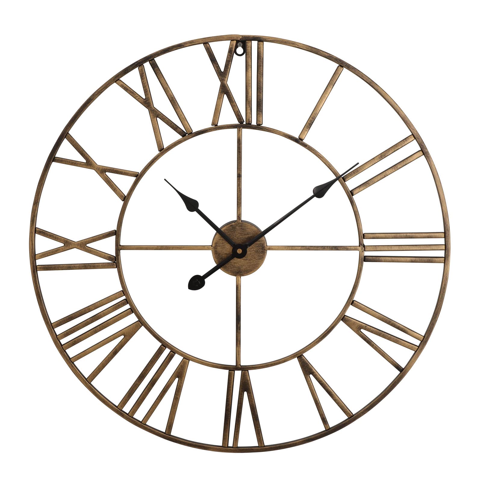 Shoze Roman Numerals Wall Clock Metal Large Wall Clocks for Living Room 60cm(23.6inch) Vintage Clocks for Bedrooms Kitchen Home Accessories Silent Non-Ticking Cafe Hotel Office (Bronze)