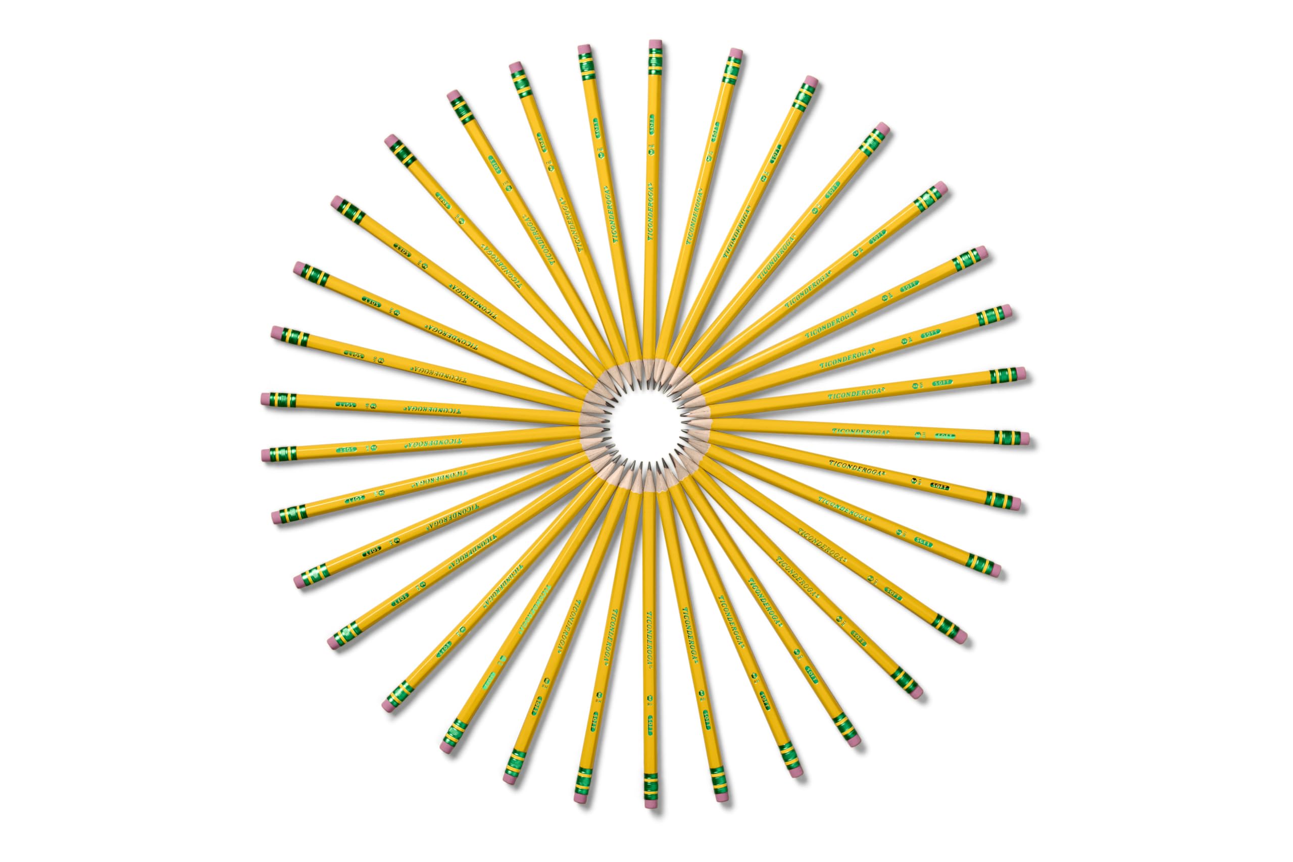 Ticonderoga Bleistifte mit Holzgehäuse, vorgespitzt, 2 HB weich, gelb, 240 Stück