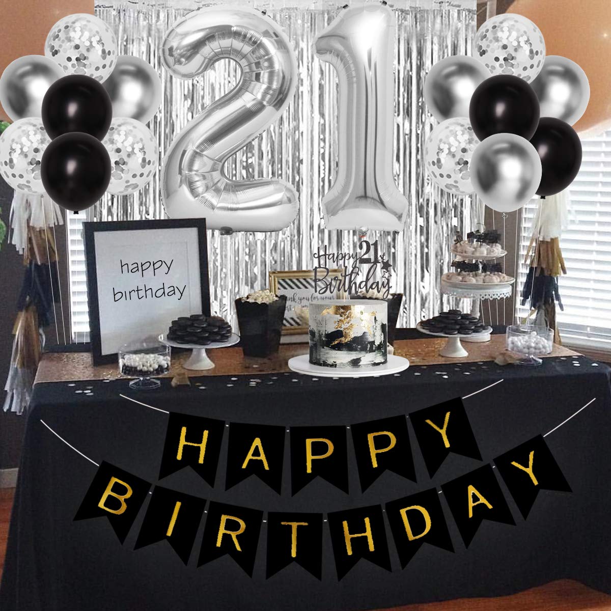 Happy 21st Birthday Banner – 150x90 Cm, Pink-glitzernd, Als Fotohintergrund Oder Deko Für Die 21. Geburtstagsparty
