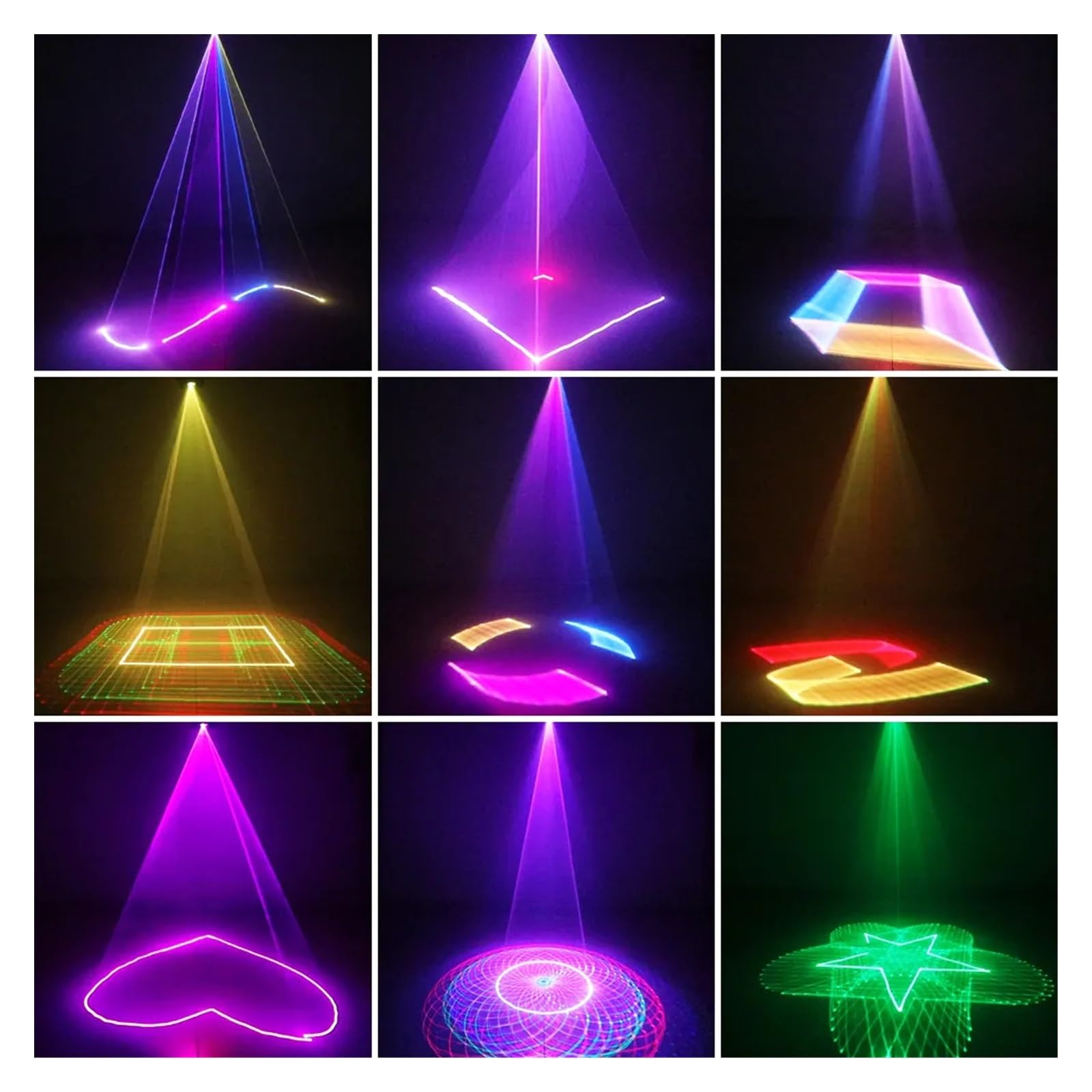 Luci per Feste, Mixer 4D Animazione Luce da palcoscenico Controller stroboscopico RGB DJ Discoteca Proiettore Festa di Natale Vacanza Matrimonio Bar Club Luce