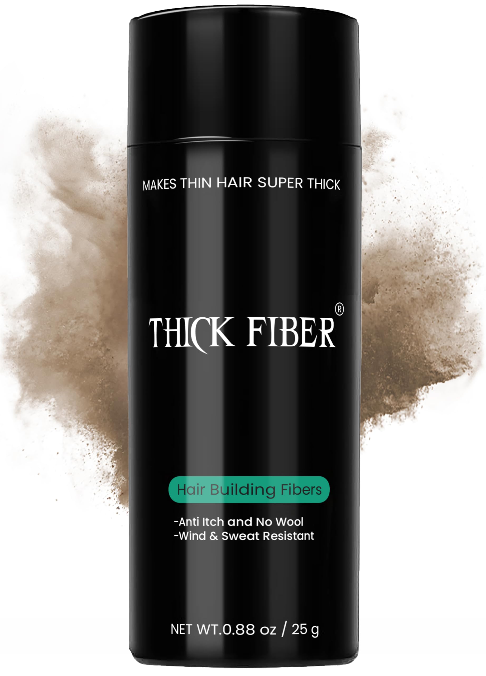 Thick Fiber Hair Building Fibres for Bald Spots and Thinning Hair (Light Brown) 25g Bottle Conceals Hair Loss in Seconds Hair Fibres